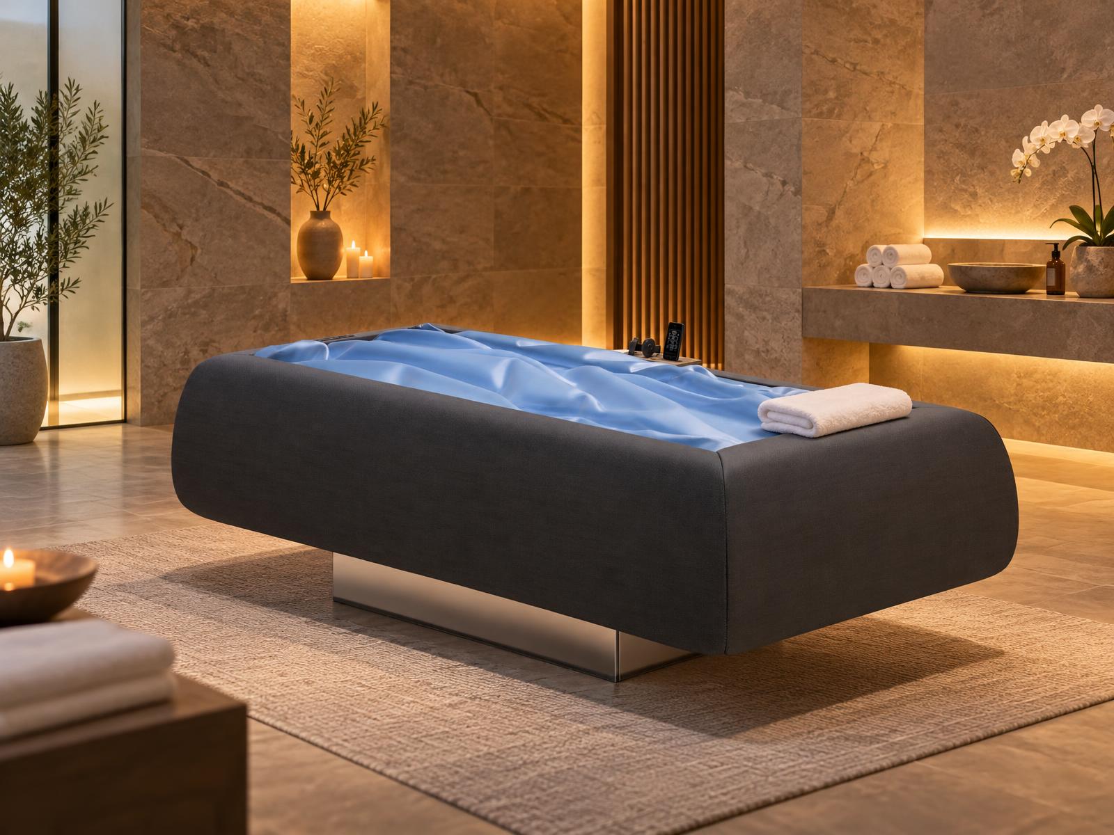 Flotación seca profesional en una sala de spa